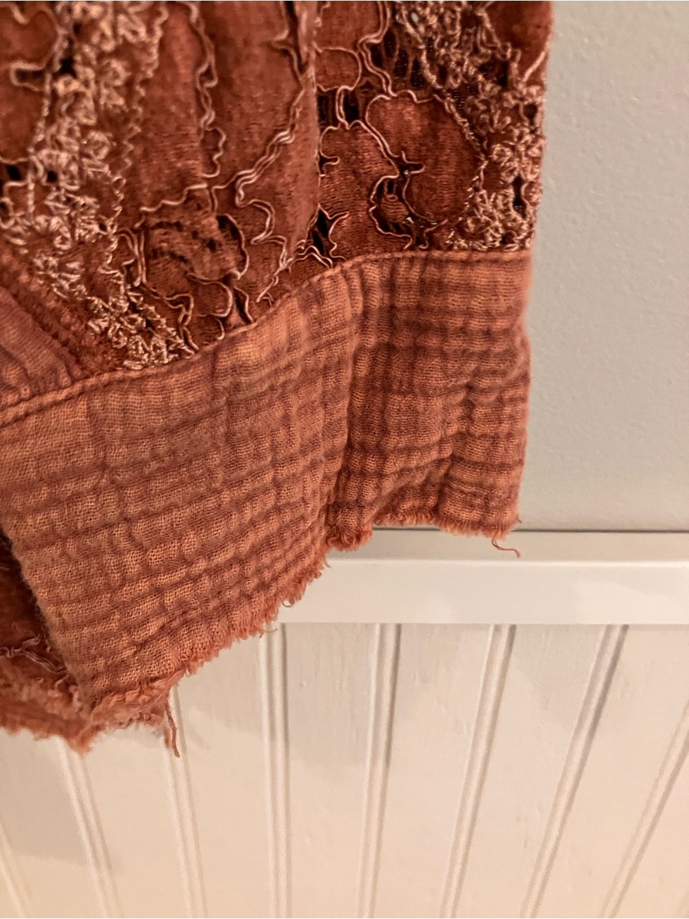 Oli & Hali Lace Button-Up Shirt Jacket in Terracotta NWOT - Picture 7 of 9